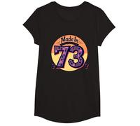 1973 Mujeres Made In All Original Parts Retro Peace Birthday Camiseta, Niñas, Negro, XS