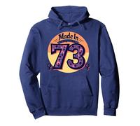 1973 Mujeres Made In All Original Parts Retro Peace Birthday Sudadera con Capucha, Unisex para Adultos, Azul Marino, S