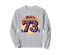 1973 Mujeres Made In All Original Parts Retro Peace Birthday Sudadera, Unisex para Adultos, Gris Jaspeado, M