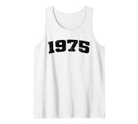 1975 Vintage Arched Varsity Retro Distressed Cumpleaños Año Camiseta sin Mangas