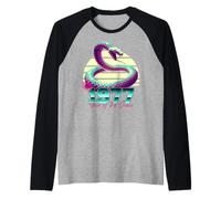 1977 Año de la Serpiente 80 Retro Vaporwave Zodiaco chino Camiseta Manga Raglan