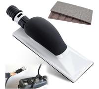 198 x 70 mm lijadora manual con aspiración, mango lijadora manual de extracción de polvo, bloque de esponja de lijado libre de polvo con 5 hojas de papel de lija de diferentes granos, P80, P120, P180,