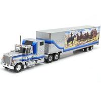 1980 Camión Articulado GMC General Koffer-SZ Blanco/Azul Decorado 1:43 IXO Model