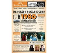 1980 The Birthday Times: Memories, Milestones, and a Memorable Year in Review: Relive 1980 Through Sports, People, Lifestyle and Entertainment. The Perfect Birthday Gift for Someone Special