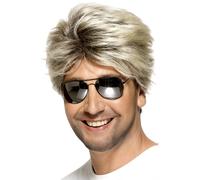 1980s Calle Peluca Blanco Rubio Niño Banda 80s Adultos Disfraz Hombre Mujer