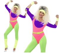 1980s Entrenar Disfraz Aerobic Instructor Disfraz Rewind Dama Ru 4-14