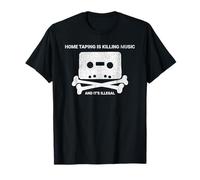 1980s Retro Anti-Piratería Music Home Taping Casete Inserto Camiseta