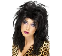 1980s Tina Turner Pop Estrella Peluca Mujer Negro Salmonete 80s para Disfraz