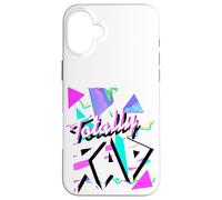 1980's Totally RAD 80s White Tiger Stripe 80s v.9.1 Carcasa para iPhone 16 Plus