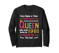 1981 Birthday Queen Girls Women Born in 1981 Manga Larga