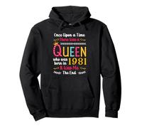 1981 Birthday Queen Girls Women Born in 1981 Sudadera con Capucha