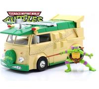 Jada Turtles Party Wagon 1:24 Coche Fundición a Presión o Regalo y para Colección para Niños y Adultos, Amarillo/Verde