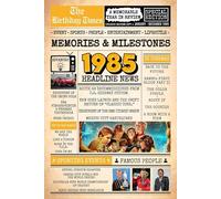 1985 The Birthday Times: Memories, Milestones, and a Memorable Year in Review: Relive 1985 Through Sports, People, Lifestyle and Entertainment. The Perfect Birthday Gift for Someone Special