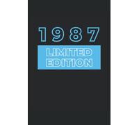 1987 - Edición limitada, Cuaderno de 35 años: Papel cuadriculado 5x5, papel cuadriculado, papel de matemáticas, agenda 6x9 pulgadas, Din A5, 120 páginas blancas, tapa blanda brillante