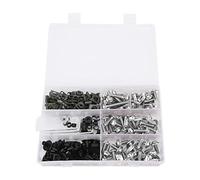198Pcs/Set Kit de Pernos de Carenado, Kit de Pernos de Carenado Universal para Motocicleta Tornillos Sujetadores Kits de Montaje de Carrocería Arandelas Tuercas Tornillos Surtido de Clips(Plata)