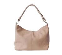 1990s Bolso bandolera mujer de piel auténtica, bolso hombro mediano de cuero, hobo con bandolera extensible. (Nude)