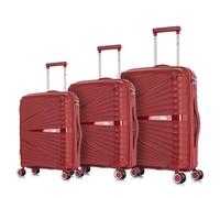 1990s Juego de Maletas expandibles Polipropileno 3 Piezas|Maleta Cabina 55x39x21.5cm|Mediana expandible 65cm|Grande Extensible 75cm (Burdeo)