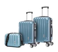 1990s Juego de Maletas Policarbonato Rígida 3 Piezas|Maleta Cabina 55cm|Maleta Mediana 68cm|Neceser 29cm|Azul