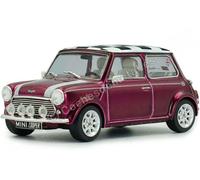 1997 Mini Cooper Sport Morado Metalizado con Techo Bandera de Cuadros 1:43 Solid
