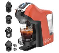 19Bar 5en1 Máquina de Café Espresso Multicápsulas para Nespresso/Dolce Gusto/MIO y Cápsulas de Café Molido/ESE EM-308A Naranja