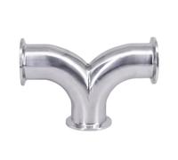 19mm-108mm Pipe OD x 1.5" 2" 2.5" 3" 4" Tri Clamp Y-Shaped Elbow 3 Ways SUS 304 Stainless Steel Fitting(57MM OD K77.5MM_BEND-Y TYPE)