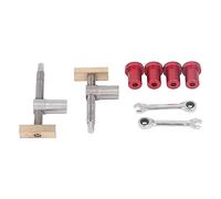 19mm Bench Dog Clamp | Stainless Steel & Brass Quick Clamp for Woodworking | Fast Fixed Clip for Workbench/Milling/Drilling | CNC Machined, 2 Wrenches & 4 Dogs (Red Bench Dog)