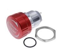 19mm Metal Aluminum Emergency Stop Switch Latching 1NO 1NC Pin Red Mushroom Button RNUMLIGH