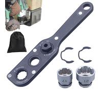 19mm Offset Adapter with 17/21mm Sockets, Professional Tool for Hard-to-Reach Screws, Offset Extension Wrench Set, Wrench Extender for Tight Spaces Ideal for Engine Bay and Chassis Work(Style 2)