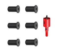 19mm Pasacables de Escritorio, para Cable Starlink, 6 Negro Antideslizante Alimentación a Través de Cable Ethernet Grommet para Cable Starlink y Muebles Agujeros de Alambre,con Sierra Perforadoras