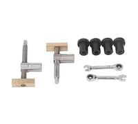 19mm Woodworking Bench Dog Clamp | Stainless Steel & Brass CNC Machined Clip | Quick Clamping for Milling/Cutting/Grinding | 2 Wrenches + 4 Bench Dogs Included (Black Bench Dog)