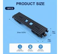 19pcs Accesorios Inferiores de Tren MOC Bloques de Construcción de Mercado Tren Tren Eléctrico Regalo de Navidad Juguete de Montaje Vía Inferior Regalo de Halloween