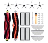 19PCS Accessories Kit for Xiaomi Roborock S5 MAX S6 MAX S6 Pure S6 MaxV S4 S5 S6 S50 S55 S60 S65 E4 E20 E25 E35, 2 Main Rollers, 4 HEPA Filters, 5 Side Brush, 3 Cloths, 3 Water Filters