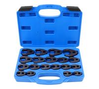 19Pcs Juego de Llaves de Boca CR-MO-Acero Juego de Llaves Combinadas Crowfoot 1/2" y 3/8" Accionamiento Cuadrado, Juego de Llaves de Pata de Gallo | 8-32mm, Caja de Almacenamiento Portátil