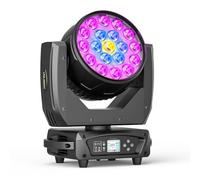 19x15W LED RGBW Cabeza Móvil, Wash Zoom 540°X/270°Y Rotación d-mx512 Control de Voz Auto-Calibración para Escenario Club Teatro Fiesta DJ Boda