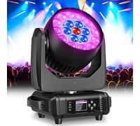 19x15W Moving Head Wash RGBW LED DMX Beam Wash Zoom Efecto de Escenario Luces Profesionales Enfoque DJ Luces para Navidad Disco Fiesta y Club Nocturno