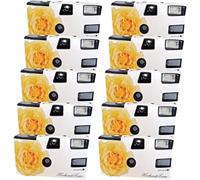 1A PHOTO PORST - Cámaras de boda desechables (10 unidades, 27 aumentos, 400 ASA, 10 unidades), diseño de rosa blanca