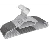 1ABOVE 25 Perchas de plástico para Ropa, Antideslizantes, ahorran Espacio, Gancho de 360°, Color Blanco y Gris, tamaño: 42 x 21 cm (Blanco y Gris, 25 Unidades)