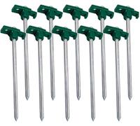 1Above Juego de 10 pinzas para tienda de campaña, resistentes para tormentas, puntas superafiladas, acero galvanizado, a prueba de óxido, 25 x 2,4 cm, ideal para tiendas de campaña, cenadores y toldos