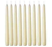 1ABOVE Paquete de 10 velas cónicas para cena, sin perfume, velas de combustión lenta, multiusos, velas sin humo (marfil)