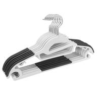 1Above Paquete de 25 Perchas de plástico con Apertura en Forma de S, Antideslizantes, ahorran Espacio, Gancho Giratorio de 360°, Gris y Blanco, 42 cm de Largo x 22 cm de Alto (Blanco y Gris, Paquete