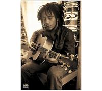 1art1 43912 Bob Marley - Póster de Bob Marely con Guitarra en Sepia (91 x 61 cm)