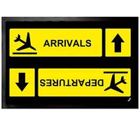 1art1 Aeropuertos Arrivals Departures Felpudo Alfombra 60x40 cm