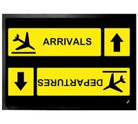 1art1 Aeropuertos Arrivals Departures Felpudo Alfombra 70x50 cm