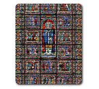1art1 Arte Sacral Sant Julià, Vitrall De La Catedral De Le Mans Alfombrilla para Ratón 23x19 cm