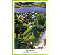 1art1 August Macke Cartel con Marco (Plástico) - Tegernsee Landscape with Man Reading and Dog, Detail, 1910 (91 x 61cm)