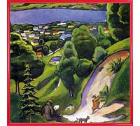 1art1 August Macke Póster Impresión Artística con Marco (Plástico) - Tegernsee Landscape with Man Reading and Dog, Detail, 1910 (40 x 40cm)
