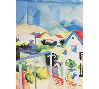 1art1 August Macke Póster Impresión En Lienzo Saint Germain En Tunez, 1914 Cuadro En Bastidor De Camilla De Madera | Mural XXL | Imagen 80x60 cm