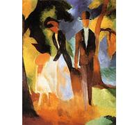 1art1 August Macke Póster People At The Blue Lake, 1913 Póster Impresión Artística 80x60 cm