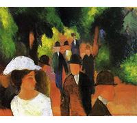 1art1 August Macke Póster Promenade with White Girl In Knee-Length Portrait, 1914 Póster Impresión Artística 50x40 cm