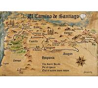 1art1 Camino De Santiago De Compostela Póster XXL El Camino De Santiago Anno 1445, Jon Mellenthin Cartel 120x80 cm